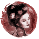 Stylized portrait of a geisha