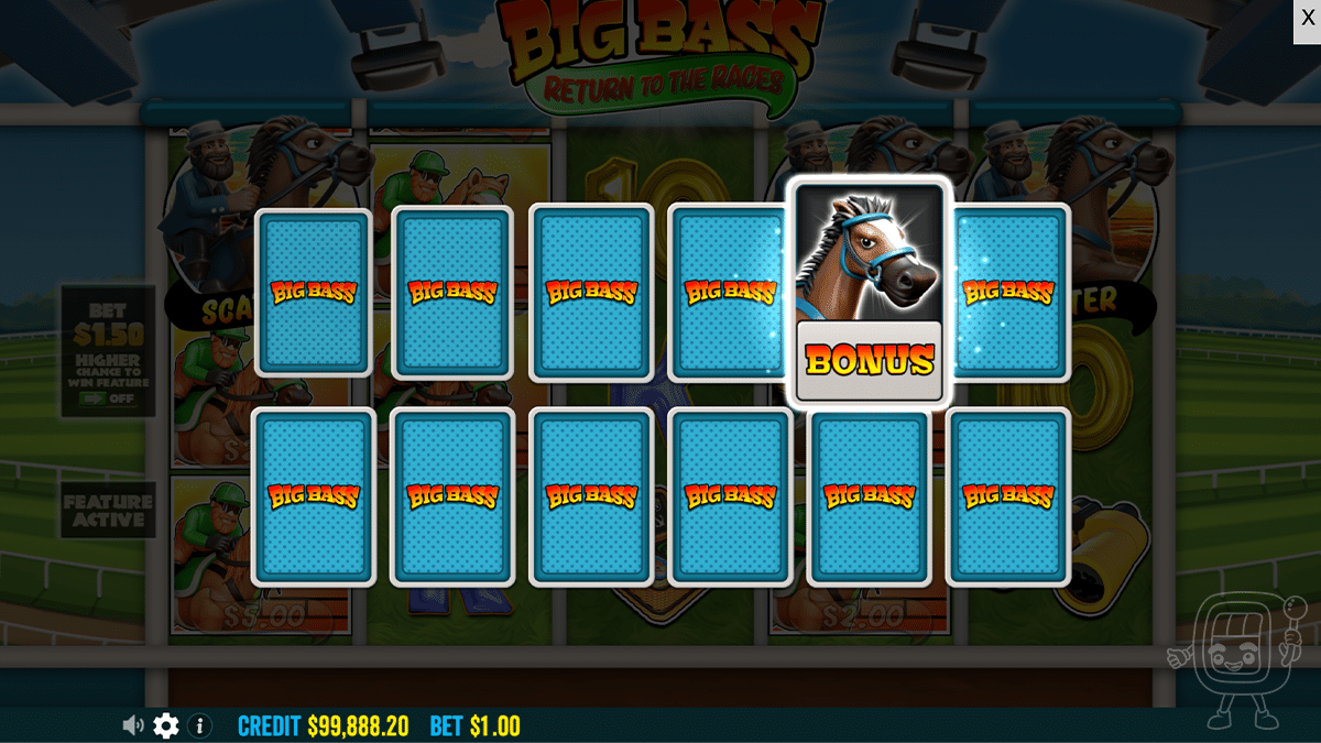 big bass return to the races pick a card