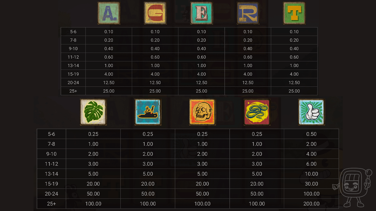 stack em slot pay symbols