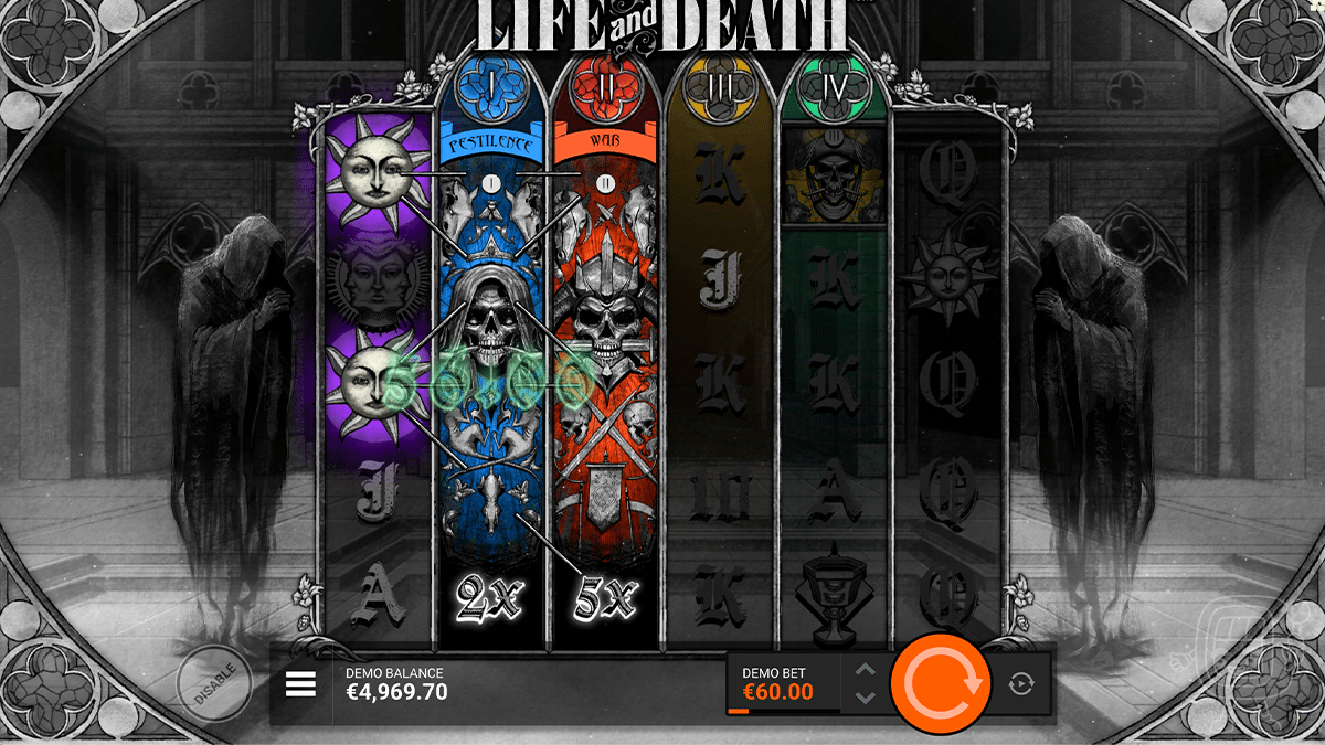 life and death four horsemen featurespins