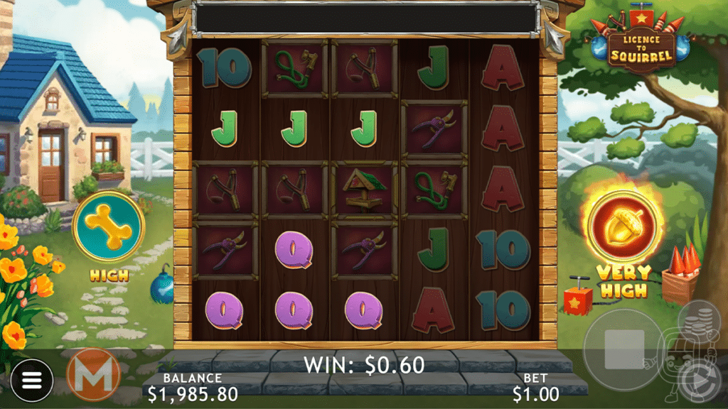 licence to squirrel slot base gameplay
