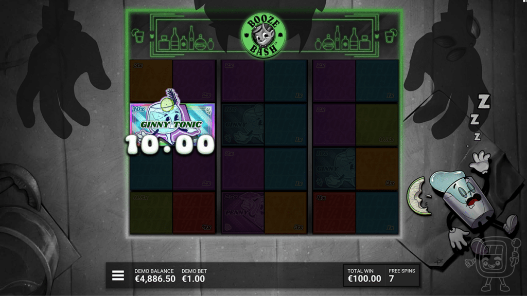 booze bash slot guilty as gin free spins bonus