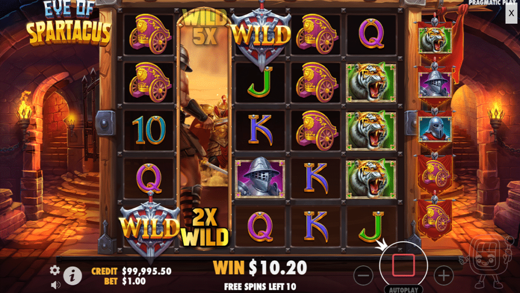 eye of spartacus slot free spins bonus