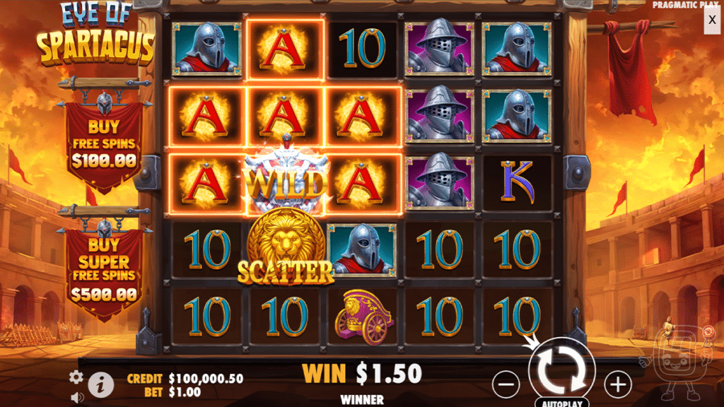 eye of spartacus slot wild symbols