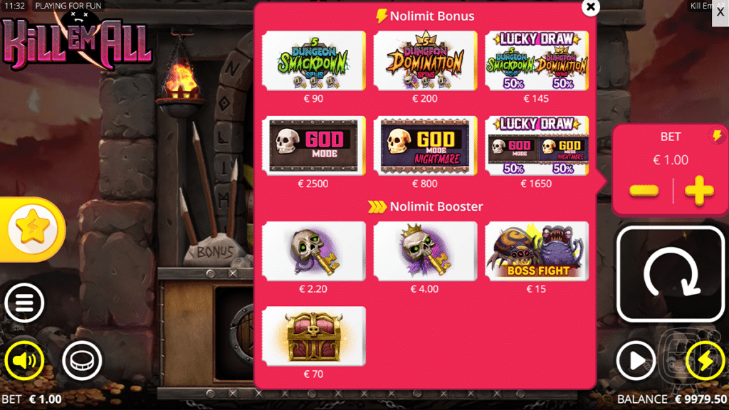 kill em all slot nolimit city betting options