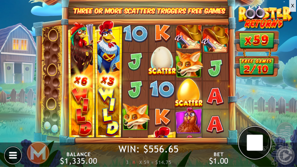 roosters revenge super free bonus spins